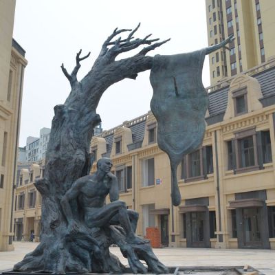 城市广场摆放铸铜抽象人物工艺品雕塑