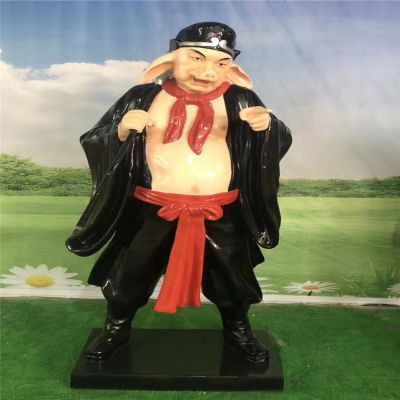 影视人物玻璃钢卡通猪八戒雕塑