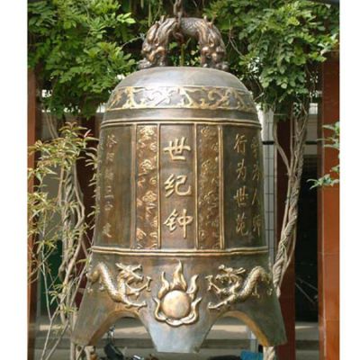 大型仿古铜钟 铸铁雕塑