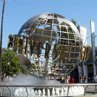 城市中心广场大型不锈钢抽象 镂空地球仪雕塑