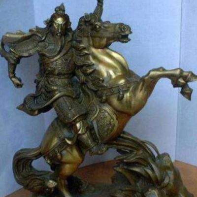 铜雕户外园林骑马的人物雕塑