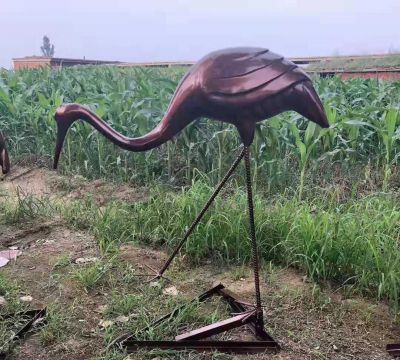户外田野创意铜雕仙鹤雕塑