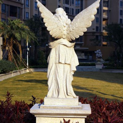 小区园林草地装饰汉白玉雕刻西方天使女神雕像
