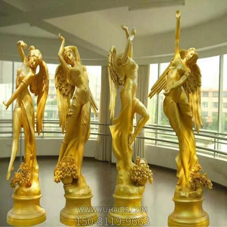玻璃钢喷漆跳舞的天使人物景观雕塑