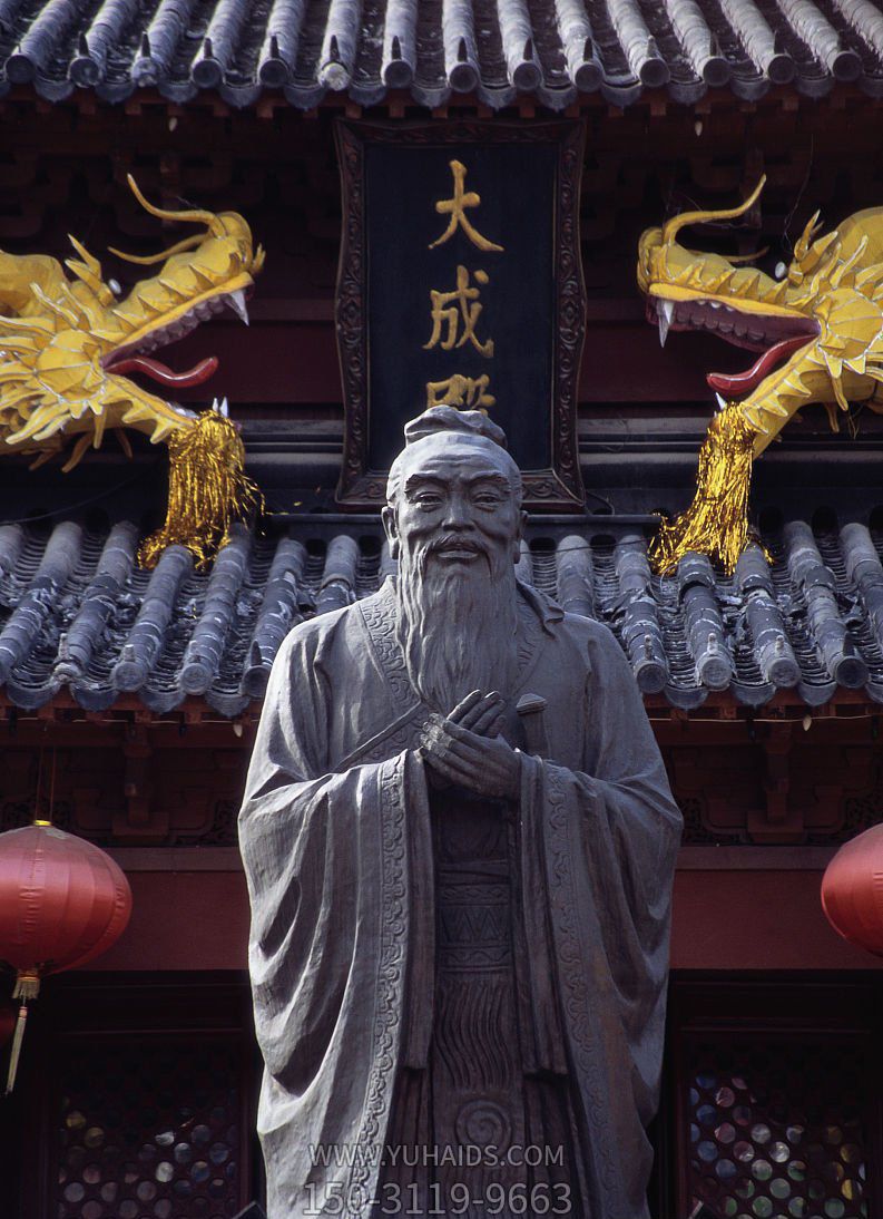 寺庙景点孔子圣像名人铜雕雕塑