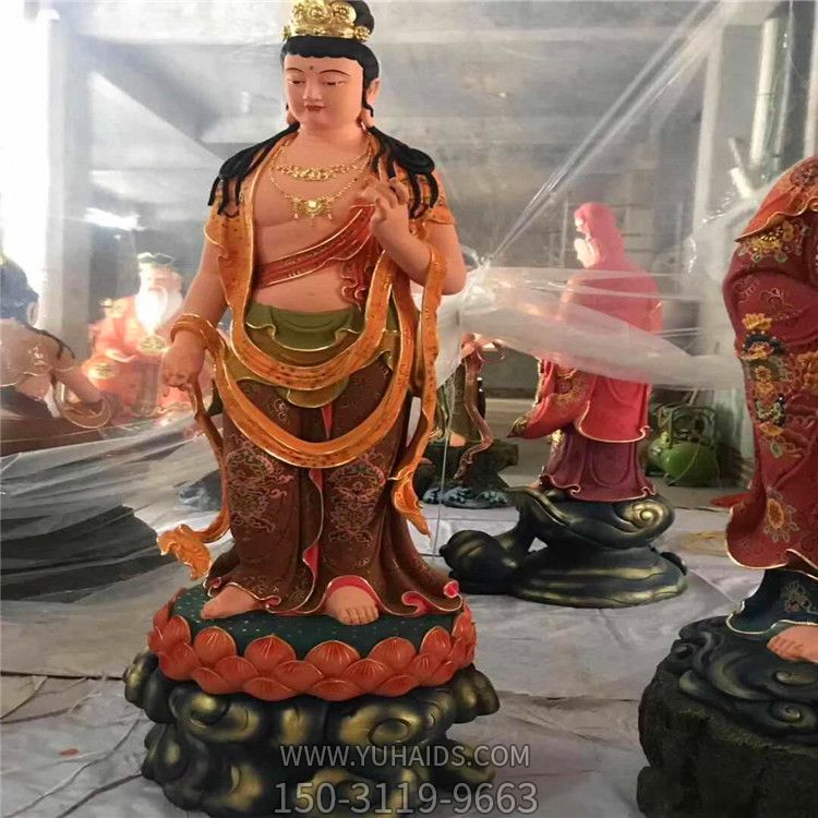 玻璃钢彩绘寺庙供奉菩萨观音雕塑