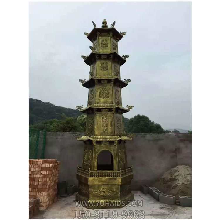 寺庙景区大型铜雕多层香炉雕塑