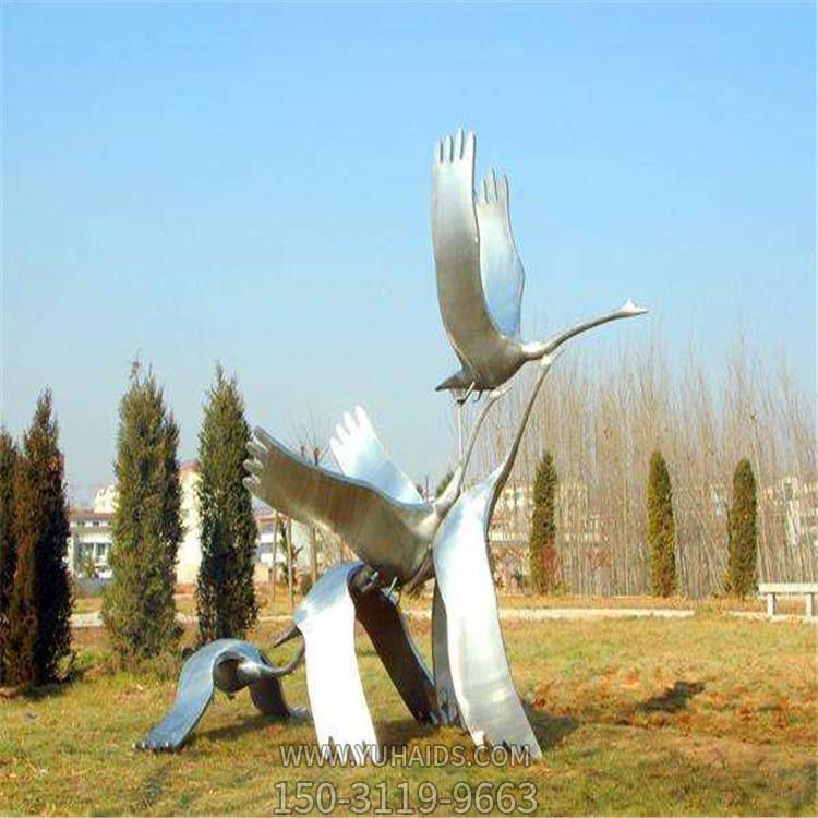 广场创意不锈钢抽象天鹅雕塑