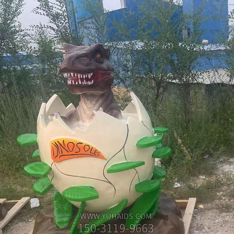 游乐场装饰侏罗纪玻璃钢恐龙蛋雕塑