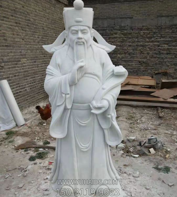 大理石石雕户外景区财神雕塑