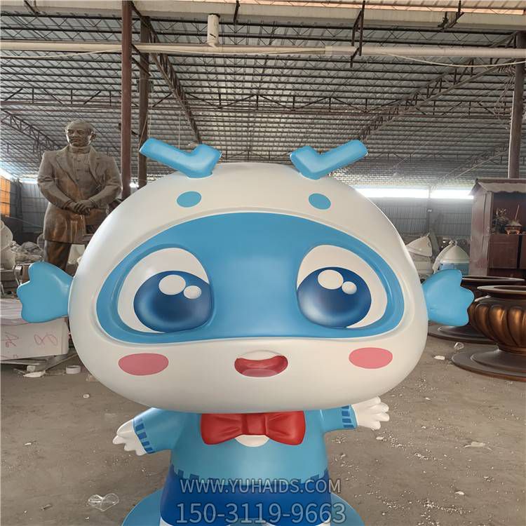 玻璃钢卡通彩绘公仔雕塑 商场美陈装饰品雕塑