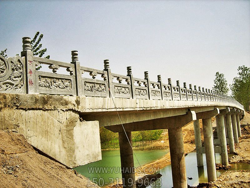 村子现代石桥雕刻大理石护栏雕塑