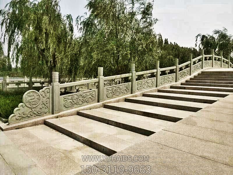 景区公园石拱桥扶手青石栏杆雕塑