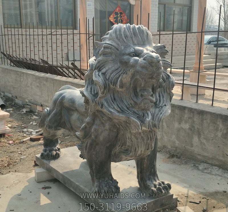 别墅小区大型仿真动物大理石石雕狮子雕塑