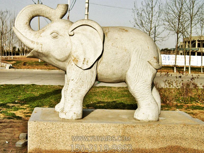 户外广场创意大理石石雕大象雕塑