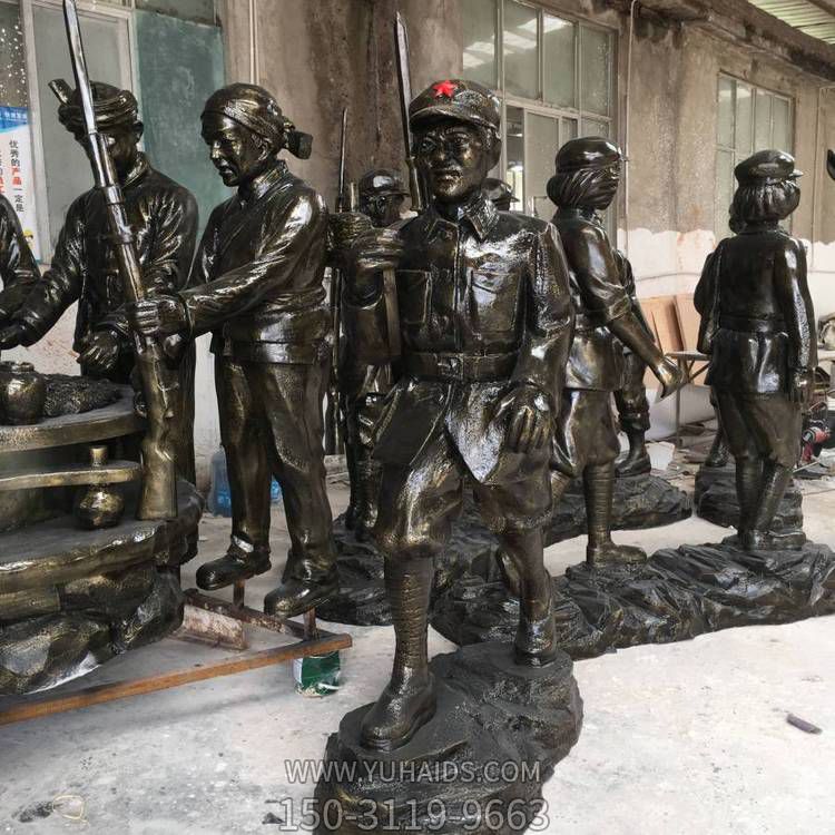 景区景点铜雕英雄八路军人物雕塑