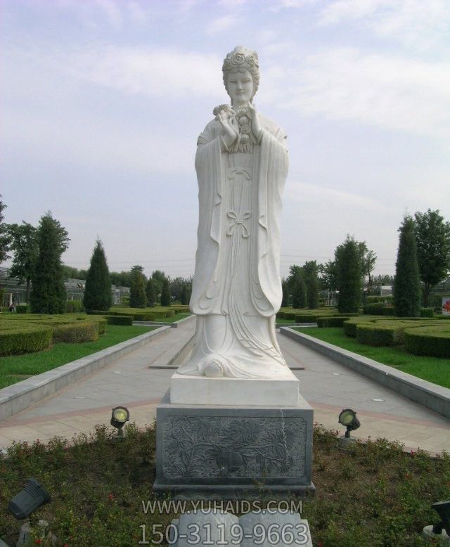 景区园林神话人物汉白玉花神雕像雕塑
