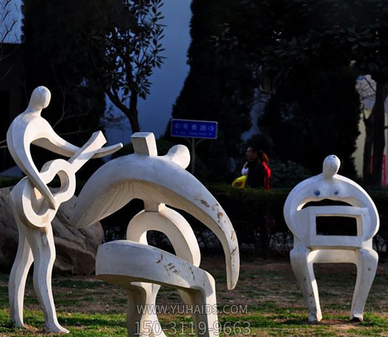 公园不锈钢抽象乐队雕塑