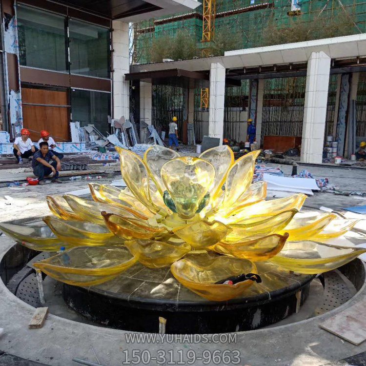 广场大型不锈钢创意莲花景观摆件雕塑
