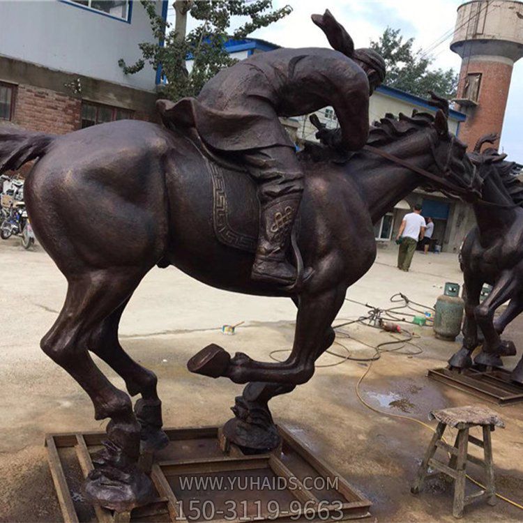 铜雕户外园林景观骑马的人物景观雕塑