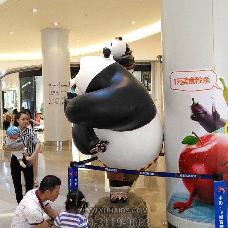 商场美陈摆件电影卡通功夫熊猫摆件雕塑