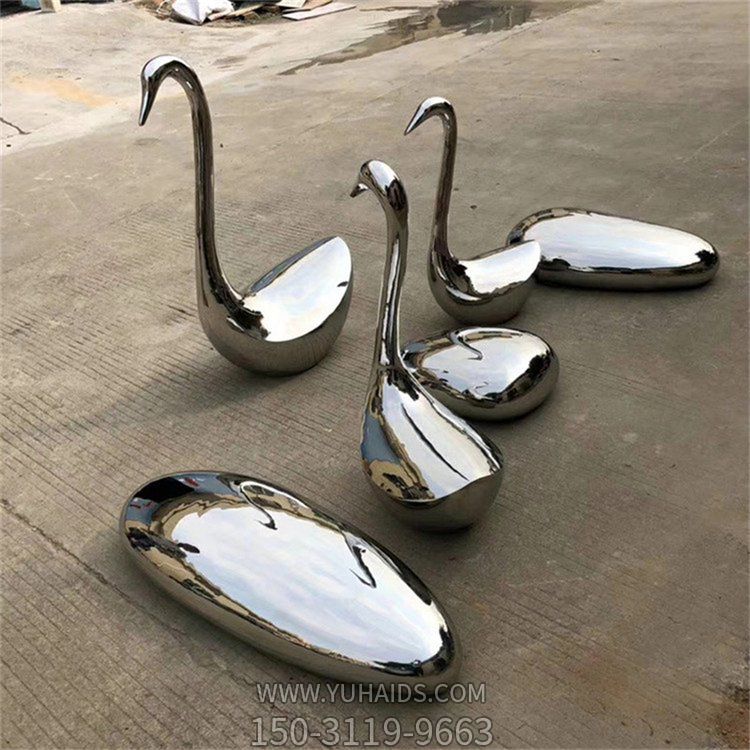 镜面不锈钢抽象动物景观摆件雕塑