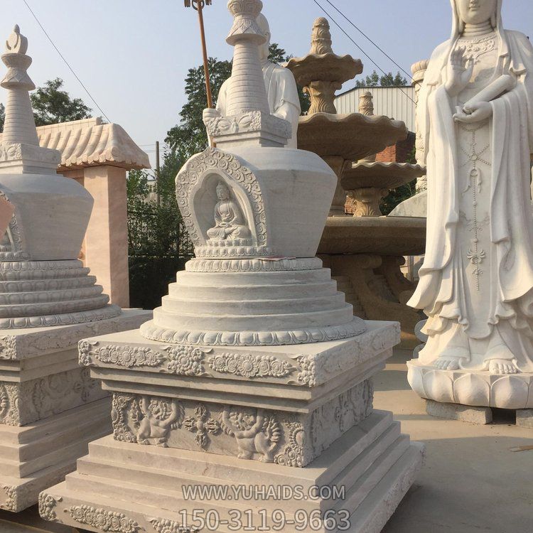 花岗岩石雕舍利塔 园林景观石灯塔 寺庙藏族八宝塔 雕塑