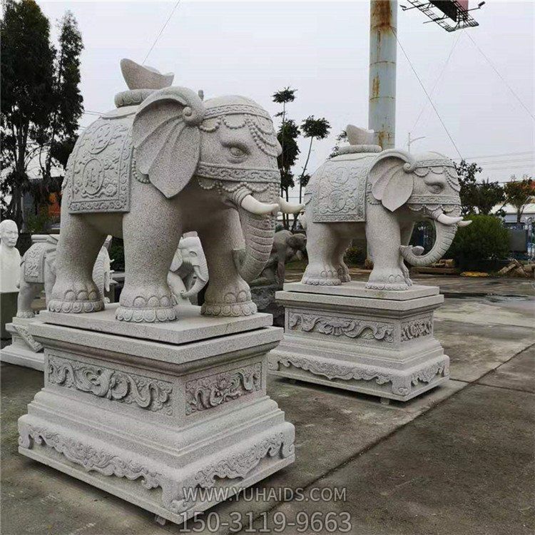 别墅庭院大理石砂石石雕招财大象雕塑