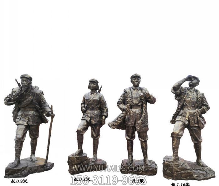 户外景区铜雕抗战红军雕塑