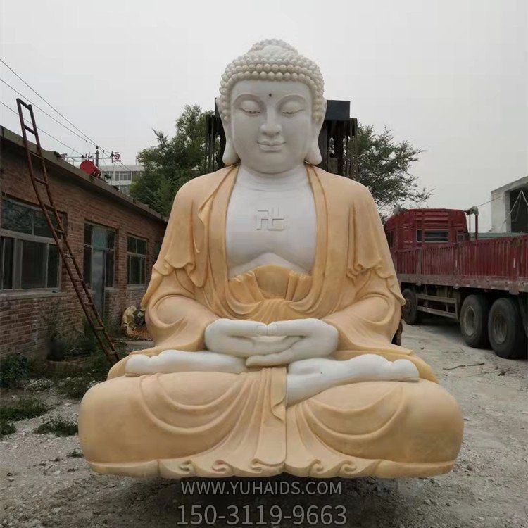 大型汉白玉观音菩萨佛像石雕寺院庙宇摆件雕塑