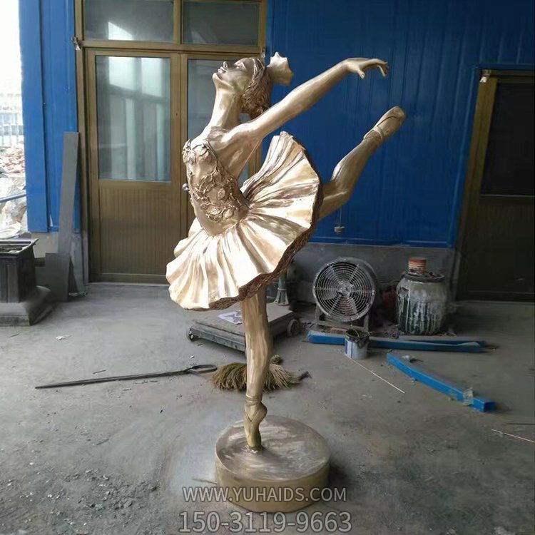 园林广场不锈钢喷金烤漆跳芭蕾舞的人物景观摆件雕塑