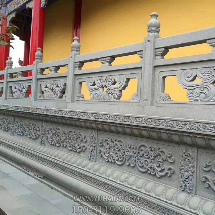 大理石仿古石雕栏杆 园林景观石雕栏板雕塑