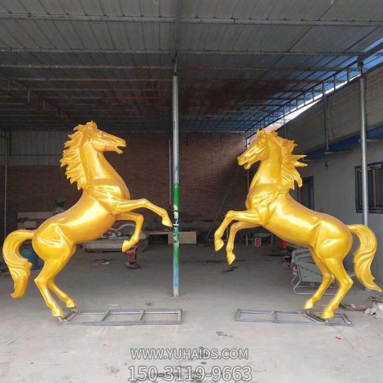 不锈钢园林景观玻璃钢喷漆仿真动物马 雕塑