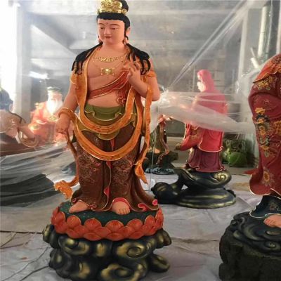 玻璃钢彩绘寺庙供奉菩萨观音雕塑