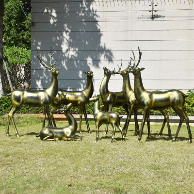 草坪景观装饰品摆件铜雕鹿雕塑