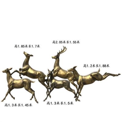 铜雕户外动物景观梅花鹿雕塑