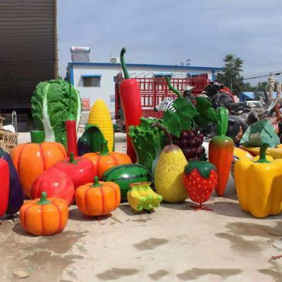 玻璃钢彩绘仿真水果蔬菜农场雕塑