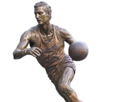  仿铜校园玻璃钢打篮球人物像体育场运动主体雕塑