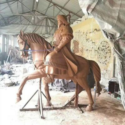 古代铜雕骑马的将军雕塑