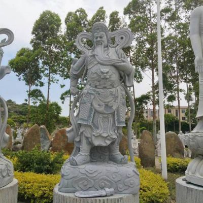 天然大理石浮雕四大天王佛像寺院摆件