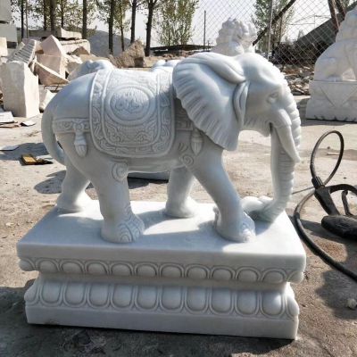 别墅大理石石雕大象雕塑