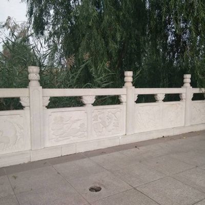 天然户外园林拱桥护栏雕塑摆件