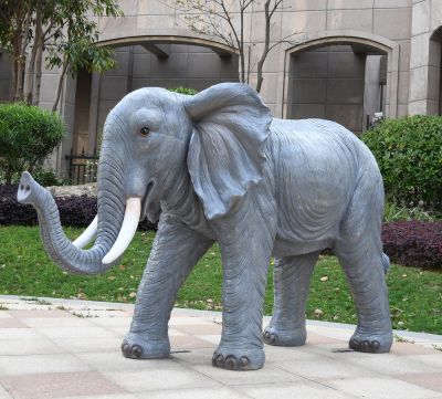 户外景区大型景观装饰品不锈钢大象雕塑