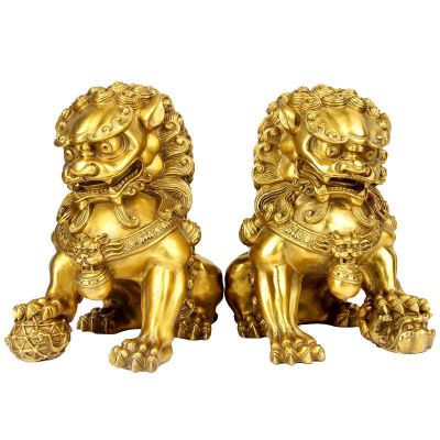 不锈钢仿黄铜创意浮雕招财狮子雕塑