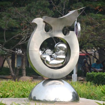 不锈钢鸽子雕塑 抽象和平鸽 广场园林动物雕塑