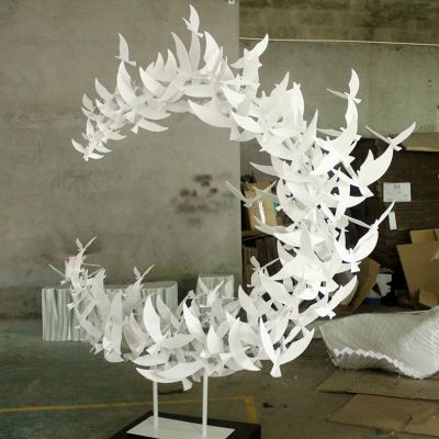 室内别墅玻璃钢创意抽象装饰品鸽子摆件雕塑