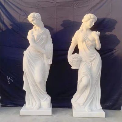 天然汉白玉浮雕西方美女人物雕塑酒店装饰摆件