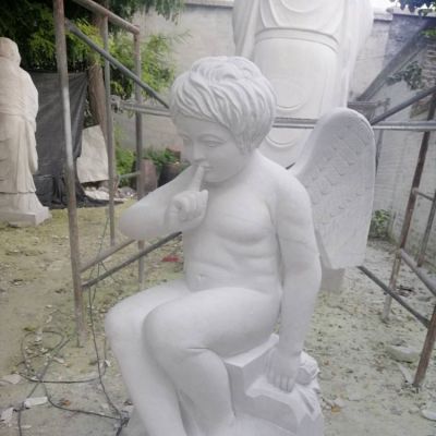 园林庭院摆放汉白玉欧式西方小天使人物雕塑