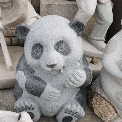 大理石石雕景观国宝熊猫雕塑