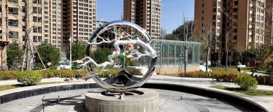 户外广场创意不锈钢抽象圆环雕塑